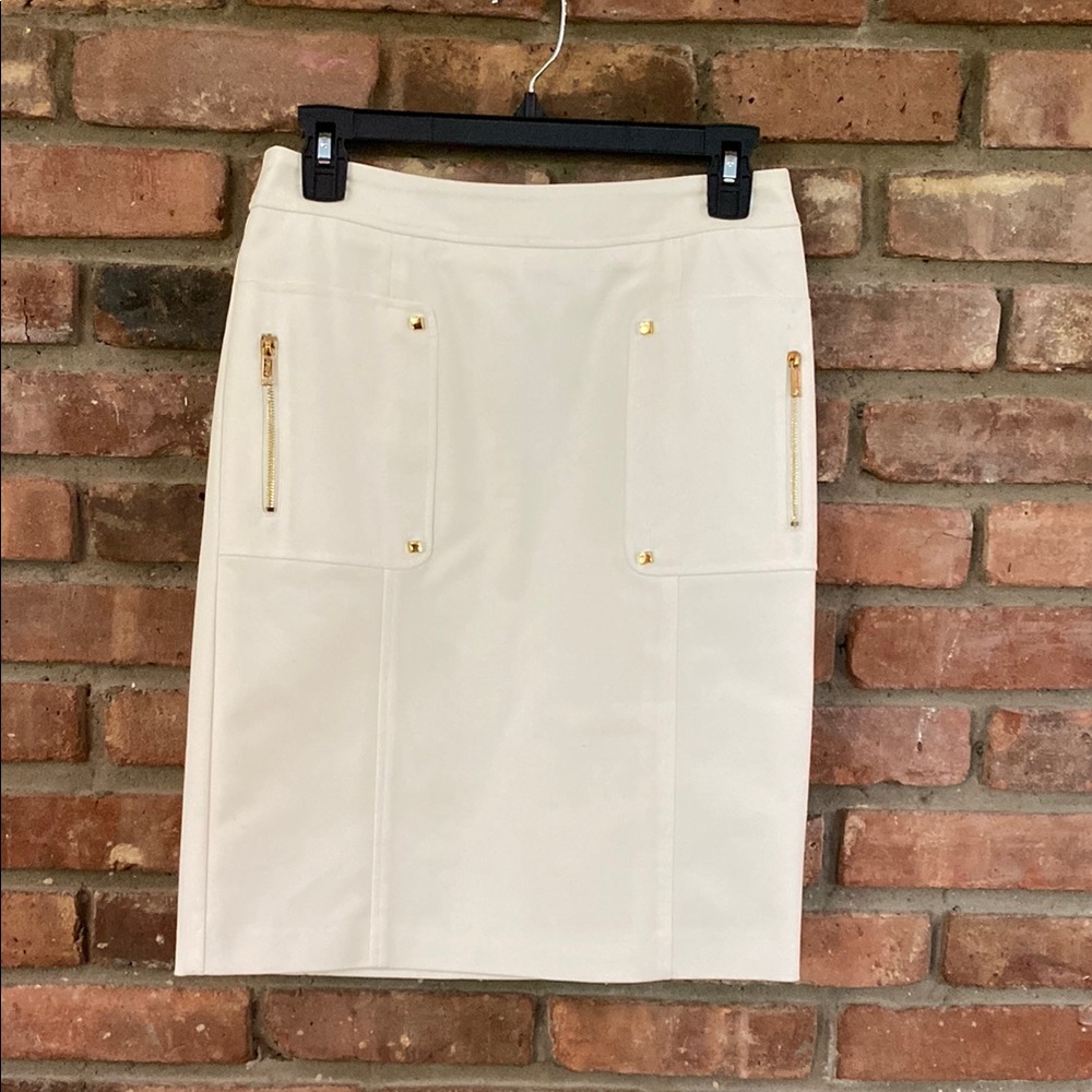Calvin Klein Cream Pencil Skirt - Size 2